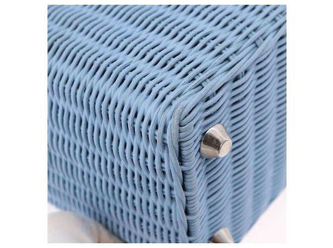 Miu Miu Hand Bag Rattan 2way Light Blue Silver - vista 16