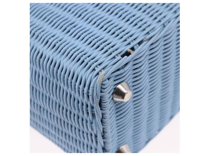 Miu Miu Hand Bag Rattan 2way Light Blue Silver - vista 17