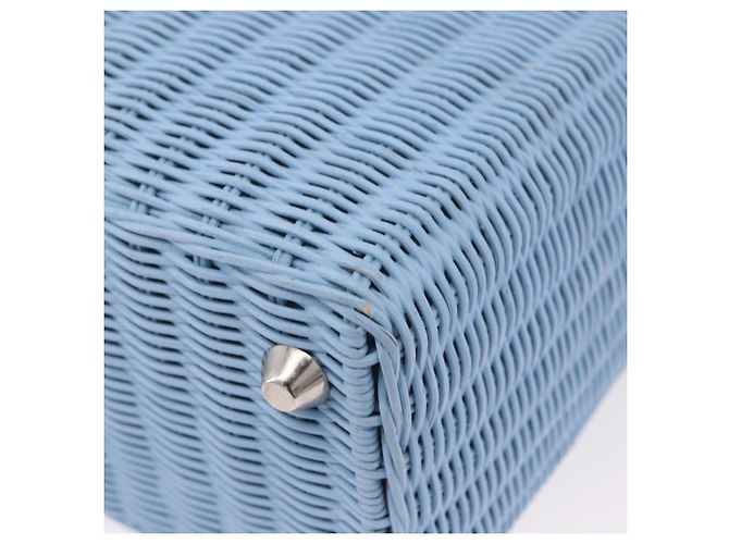 Miu Miu Hand Bag Rattan 2way Light Blue Silver - vista 18