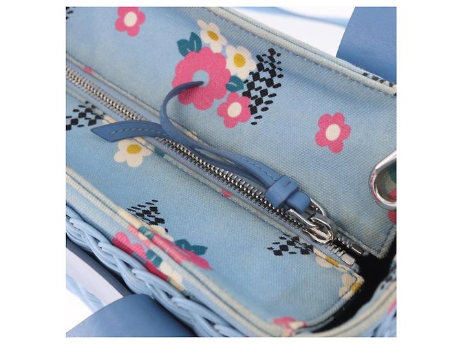 Miu Miu Hand Bag Rattan 2way Light Blue Silver - vista 19