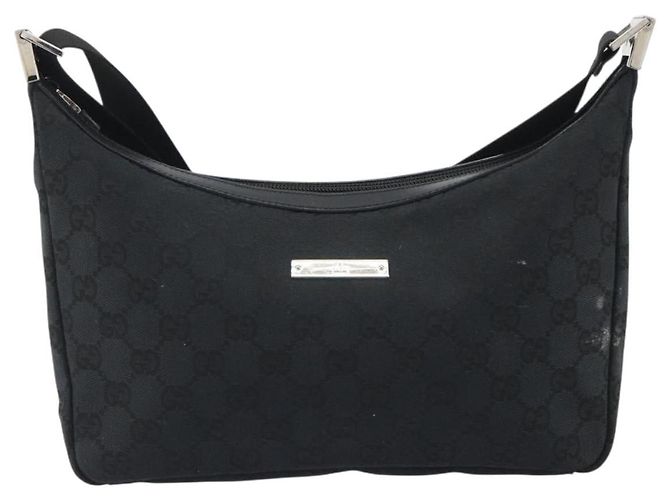 GUCCI GG Canvas Shoulder Bag Black Silver 019 0433 3444 - vista 2