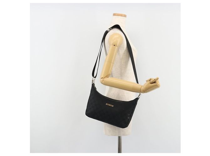 GUCCI GG Canvas Shoulder Bag Black Silver 019 0433 3444 - vista 25