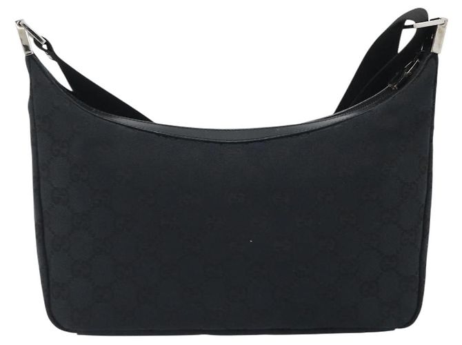 GUCCI GG Canvas Shoulder Bag Black Silver 019 0433 3444 - vista 3