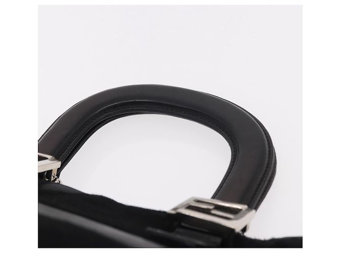 FENDI Hand Bag Harako Leather Black Silver - vista 14