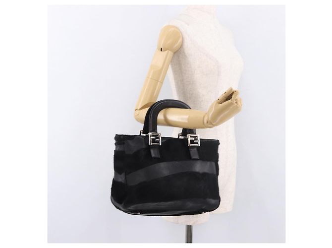 FENDI Hand Bag Harako Leather Black Silver - vista 23