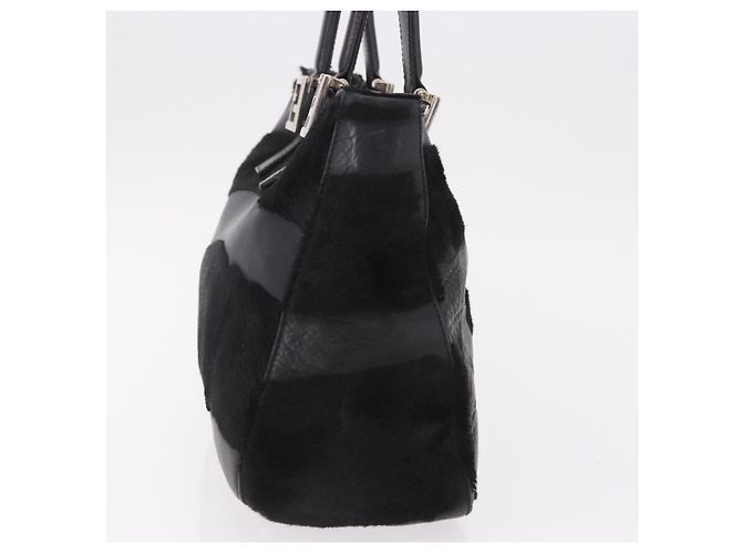 FENDI Hand Bag Harako Leather Black Silver - vista 3
