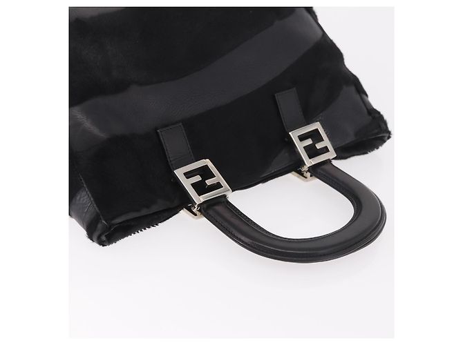 FENDI Hand Bag Harako Leather Black Silver - vista 6