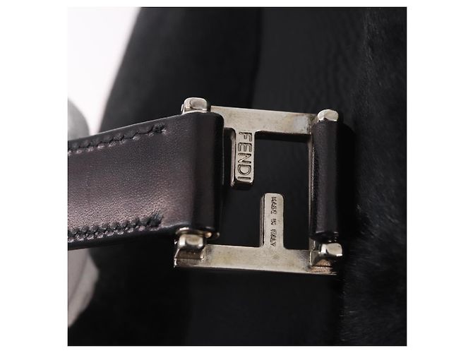 FENDI Hand Bag Harako Leather Black Silver - vista 9