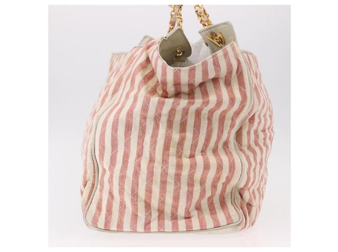 CHANEL Matelasse Shoulder Bag Canvas Pink Gold CC - vista 4
