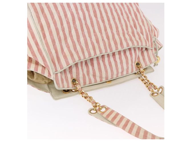 CHANEL Matelasse Shoulder Bag Canvas Pink Gold CC - vista 6