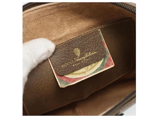 GUCCI GG Supreme Web Sherry Line Bag PVC Beige Gold 68 02 047 - vista 15
