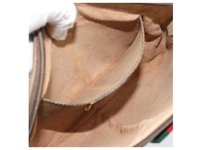GUCCI GG Supreme Web Sherry Line Bag PVC Beige Gold 68 02 047 - vista 19