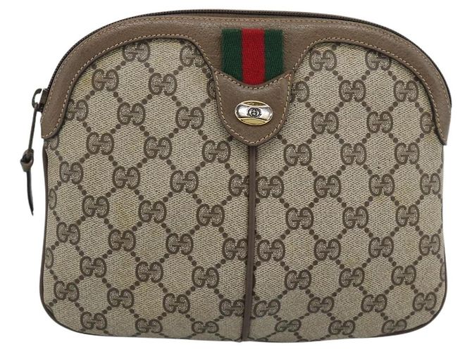 GUCCI GG Supreme Web Sherry Line Bag PVC Beige Gold 68 02 047 - vista 2