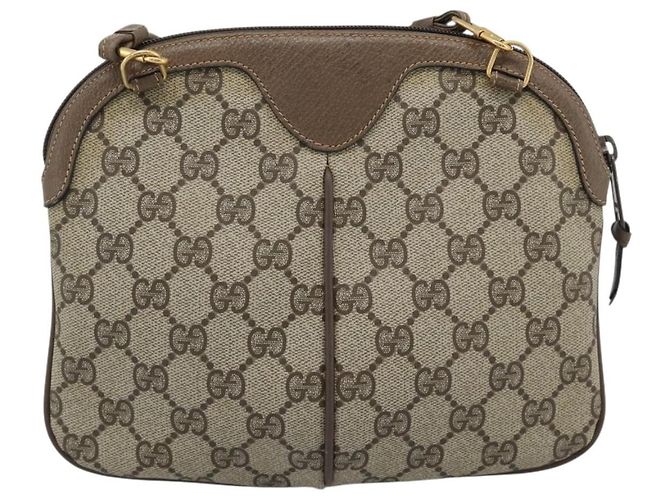 GUCCI GG Supreme Web Sherry Line Bag PVC Beige Gold 68 02 047 - vista 3