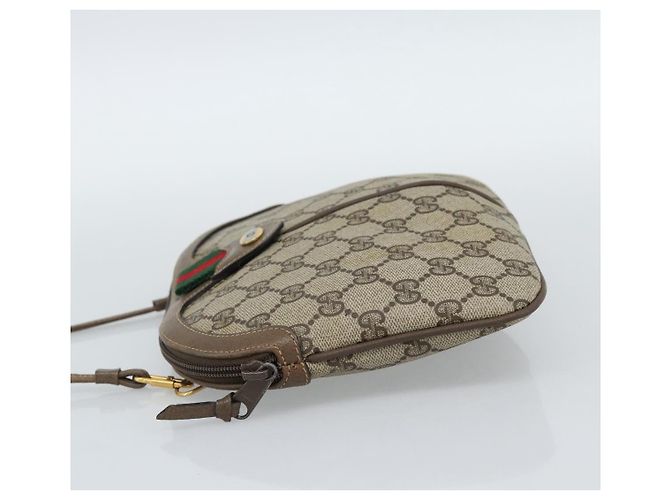 GUCCI GG Supreme Web Sherry Line Bag PVC Beige Gold 68 02 047 - vista 4