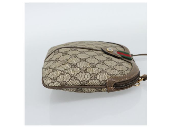 GUCCI GG Supreme Web Sherry Line Bag PVC Beige Gold 68 02 047 - vista 5