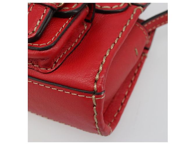 Chloé Chloe Hand Bag Leather 2way Red Gold - vista 10