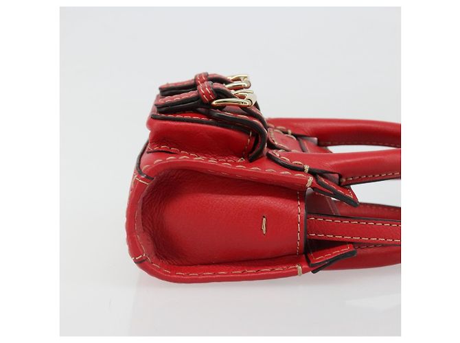 Chloé Chloe Hand Bag Leather 2way Red Gold - vista 3
