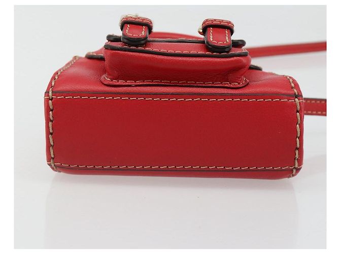 Chloé Chloe Hand Bag Leather 2way Red Gold - vista 5
