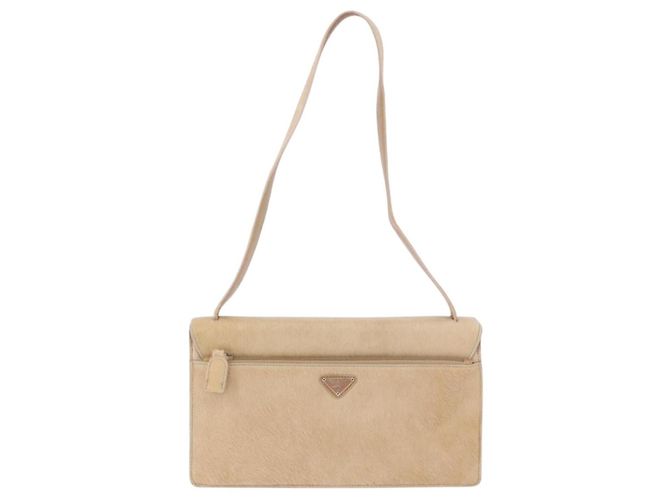 PRADA Shoulder Bag Harako leather Beige Silver - vista 2