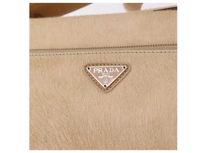 PRADA Shoulder Bag Harako leather Beige Silver - vista 20