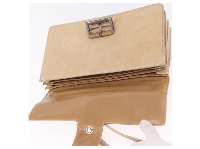 PRADA Shoulder Bag Harako leather Beige Silver - vista 22