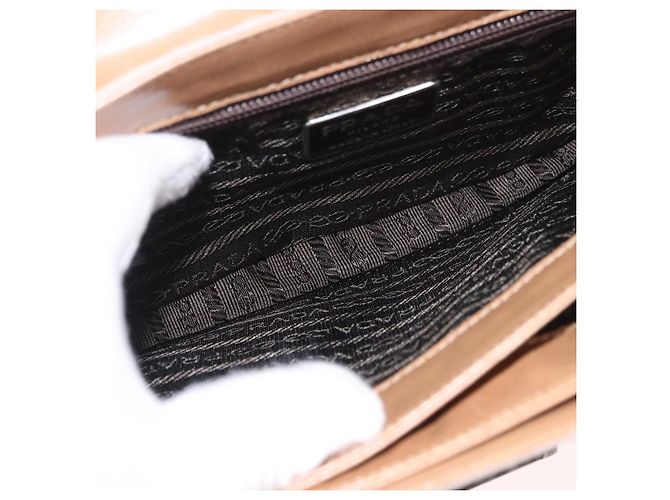 PRADA Shoulder Bag Harako leather Beige Silver - vista 9