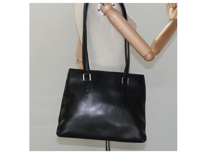 CHANEL Shoulder Bag Leather Black CC - vista 21