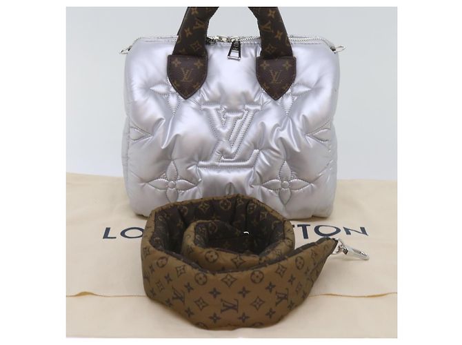LOUIS VUITTON Linylon Speedy Bandouliere 25 Bag 2way Silver M20973 - vista 12