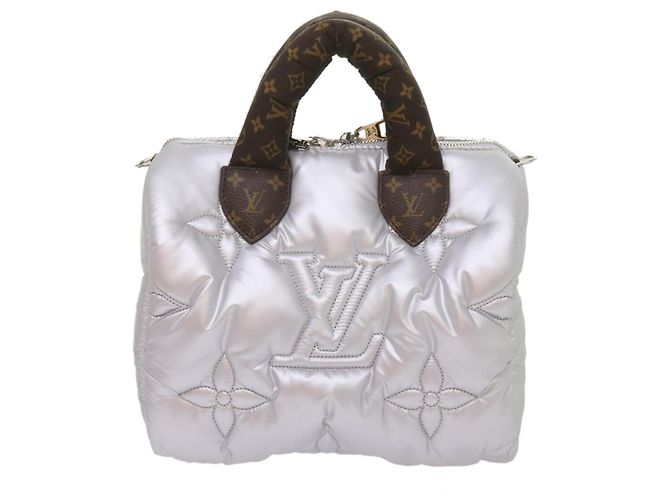 LOUIS VUITTON Linylon Speedy Bandouliere 25 Bag 2way Silver M20973 - vista 13