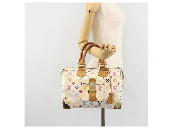 LOUIS VUITTON Monogram Multicolor Speedy 30 Bag White Bron M92643 LV - vista 24