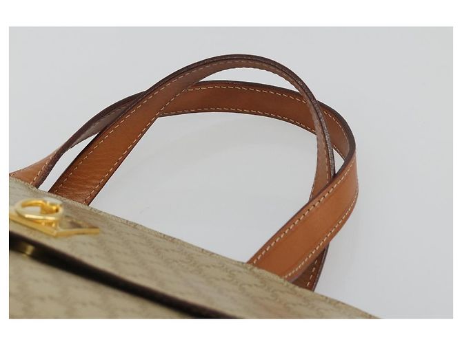 Céline CELINE Macadam Canvas Hand Bag PVC Beige Gold - vista 14