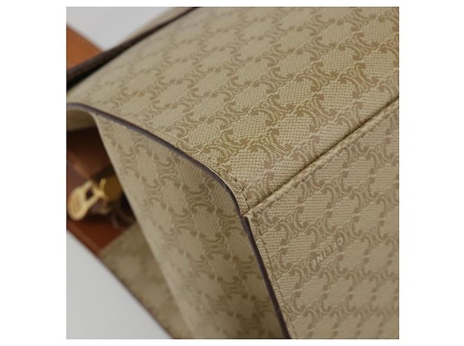 Céline CELINE Macadam Canvas Hand Bag PVC Beige Gold - vista 15