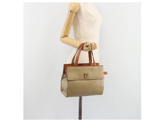 Céline CELINE Macadam Canvas Hand Bag PVC Beige Gold - vista 22