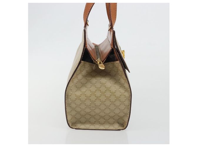 Céline CELINE Macadam Canvas Hand Bag PVC Beige Gold - vista 3