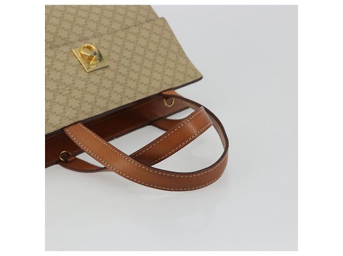 Céline CELINE Macadam Canvas Hand Bag PVC Beige Gold - vista 7
