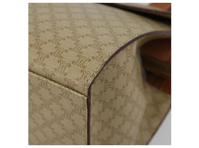 Céline CELINE Macadam Canvas Hand Bag PVC Beige Gold - vista 8