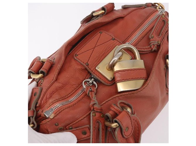 Chloé Chloe Paddington Hand Bag Leather Pink Gold Silver - vista 7