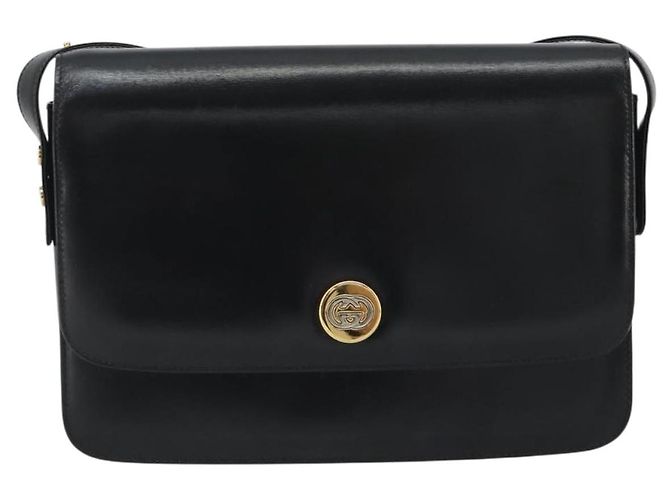 GUCCI Shoulder Bag Leather Black Gold - vista 13