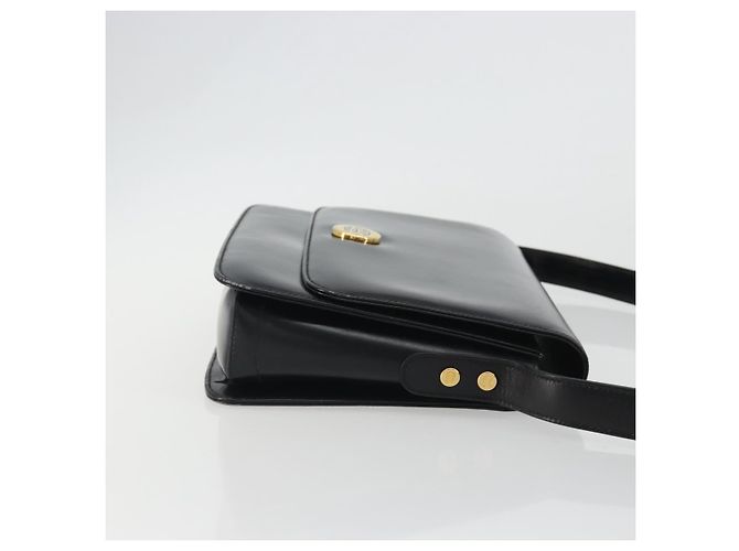 GUCCI Shoulder Bag Leather Black Gold - vista 3
