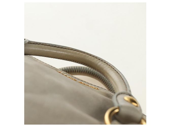 Miu Miu Hand Bag Leather 2way Gray Gold - vista 15