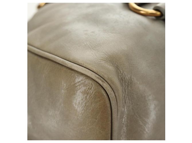 Miu Miu Hand Bag Leather 2way Gray Gold - vista 18
