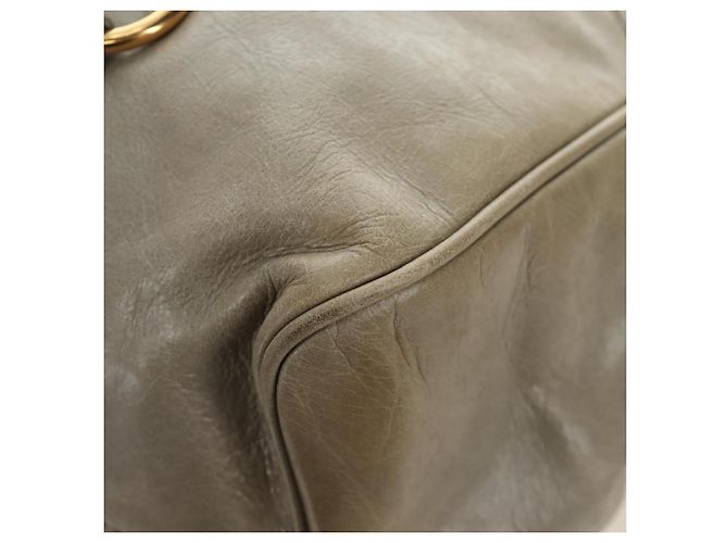 Miu Miu Hand Bag Leather 2way Gray Gold - vista 19