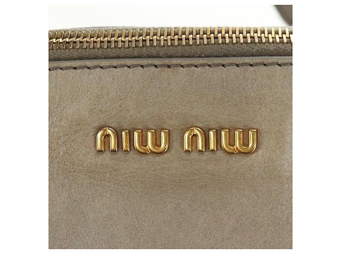 Miu Miu Hand Bag Leather 2way Gray Gold - vista 20