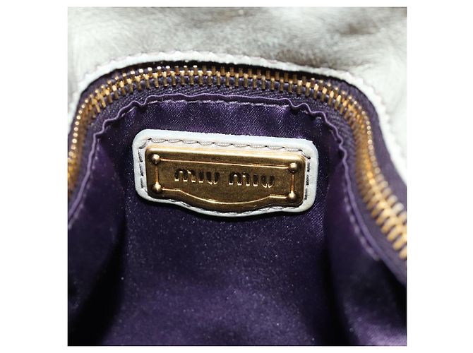 Miu Miu Hand Bag Leather 2way Gray Gold - vista 22