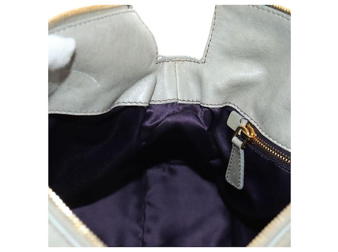 Miu Miu Hand Bag Leather 2way Gray Gold - vista 23