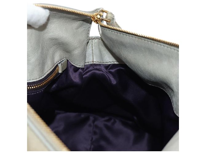 Miu Miu Hand Bag Leather 2way Gray Gold - vista 24