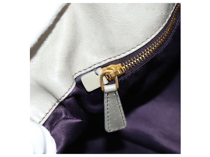 Miu Miu Hand Bag Leather 2way Gray Gold - vista 25