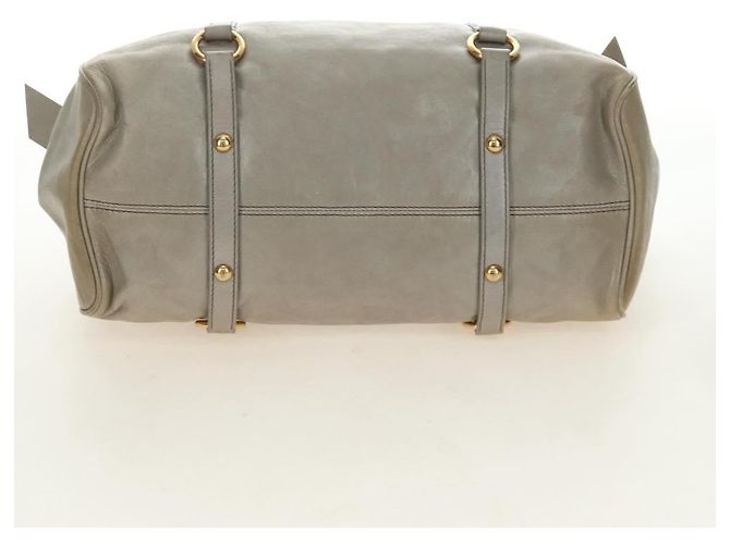 Miu Miu Hand Bag Leather 2way Gray Gold - vista 6