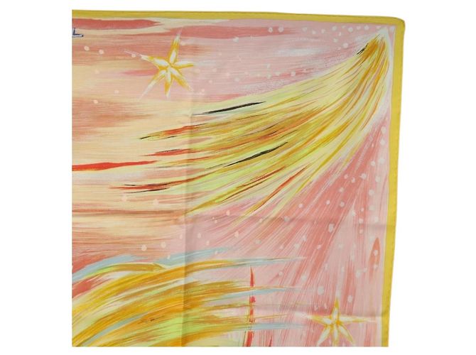 Hermès HERMES Carre 90 Scarf  FEUX DU CIEL '' Silk Pink - vista 4
